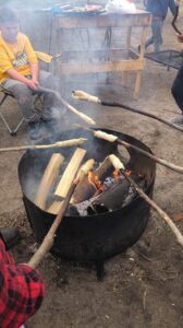 kids at camp fire