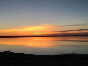 sunset on water